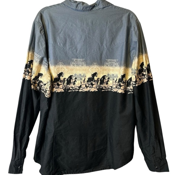 Roper Western Equestrian Cowgirl Horses V-Neck‎ Button Up Shirt Womens Plus 2X - Picture 7 of 9